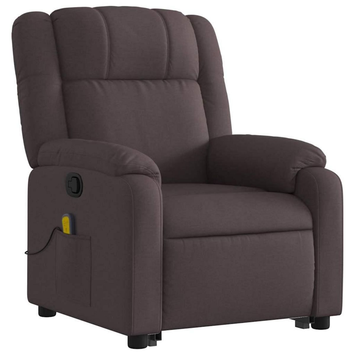 VIDAXL Fauteuil inclinable de massage Marron fonce Tissu