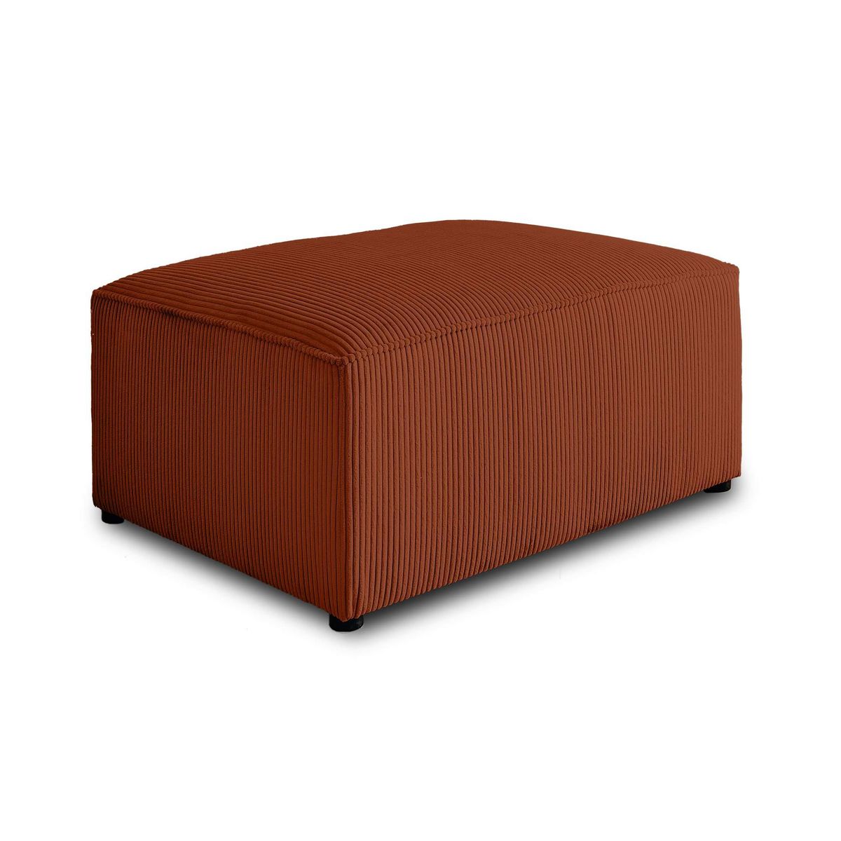 BEST MOBILIER Topaze - pouf - en velours côtelé