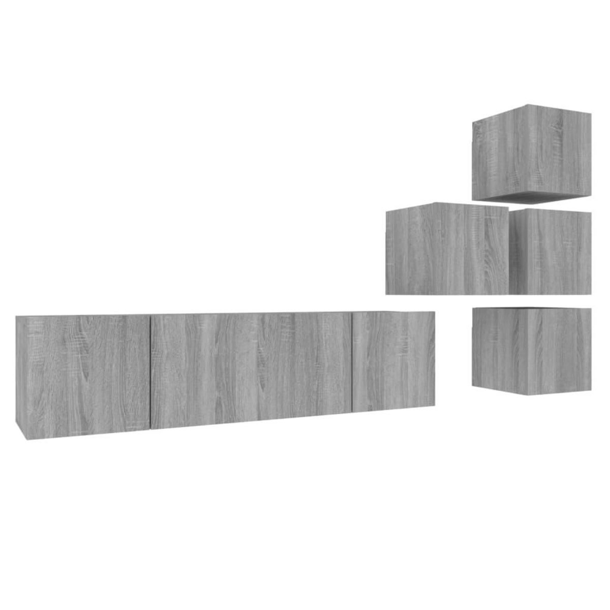 VIDAXL Ensemble de meubles TV 6 pcs Sonoma gris Bois d'ingenierie