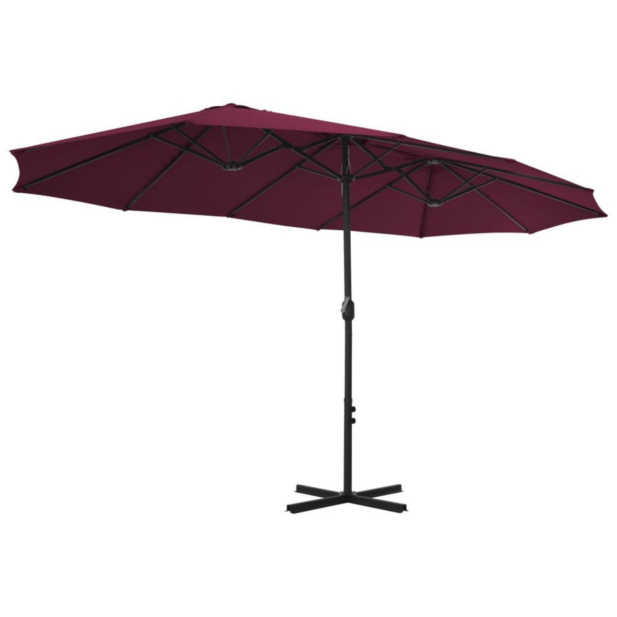 VIDAXL Parasol d'exterieur avec mat en aluminium rouge bordeaux