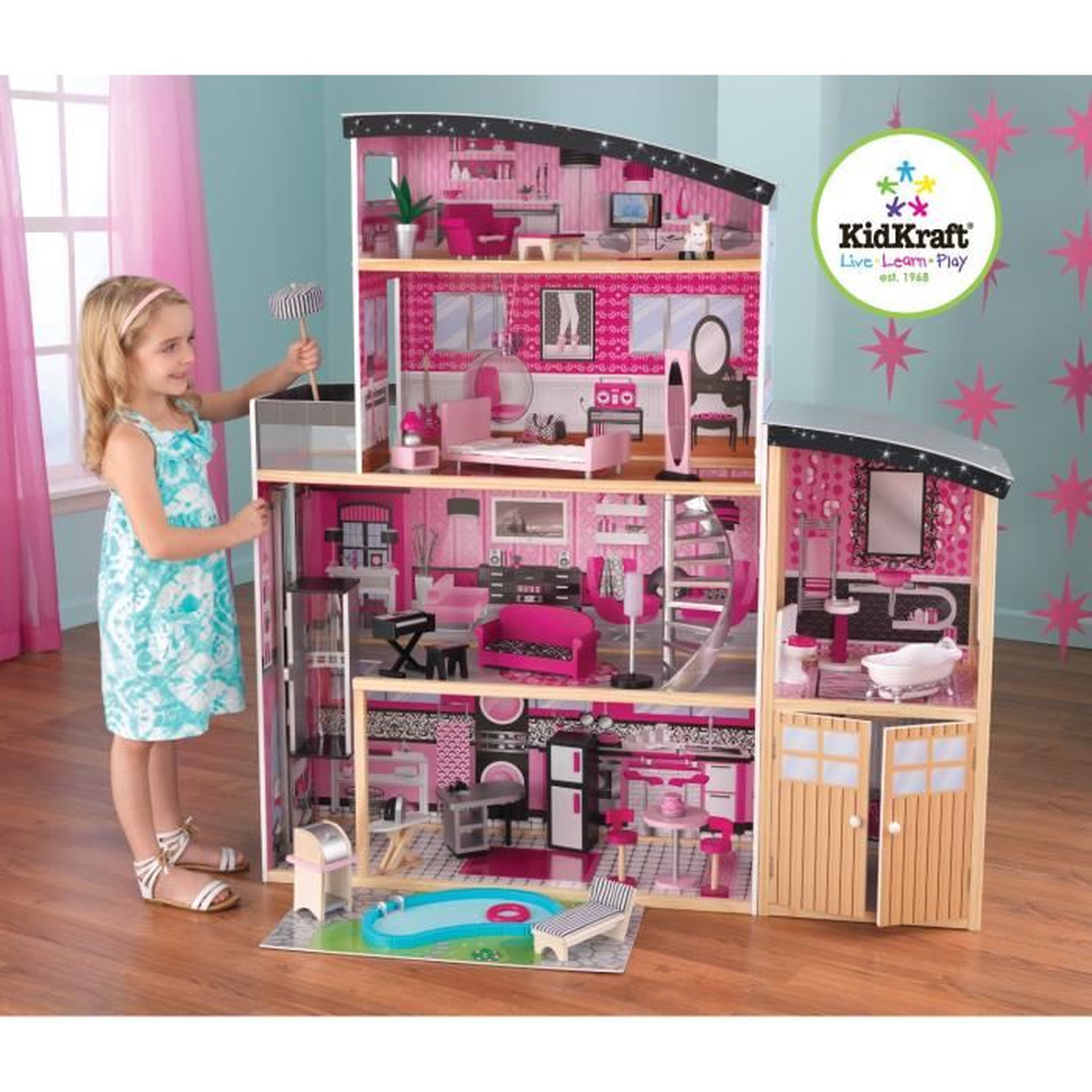 Voir la diapositive 2 : Kidkraft Maison de poupée bois Sparkle