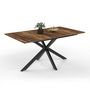 Voir la diapositive 5 : ID MARKET Table à manger extensible rectangle ALIX plateau HAWKINS 6-10 personnes bois foncé et noir 160-200 cm