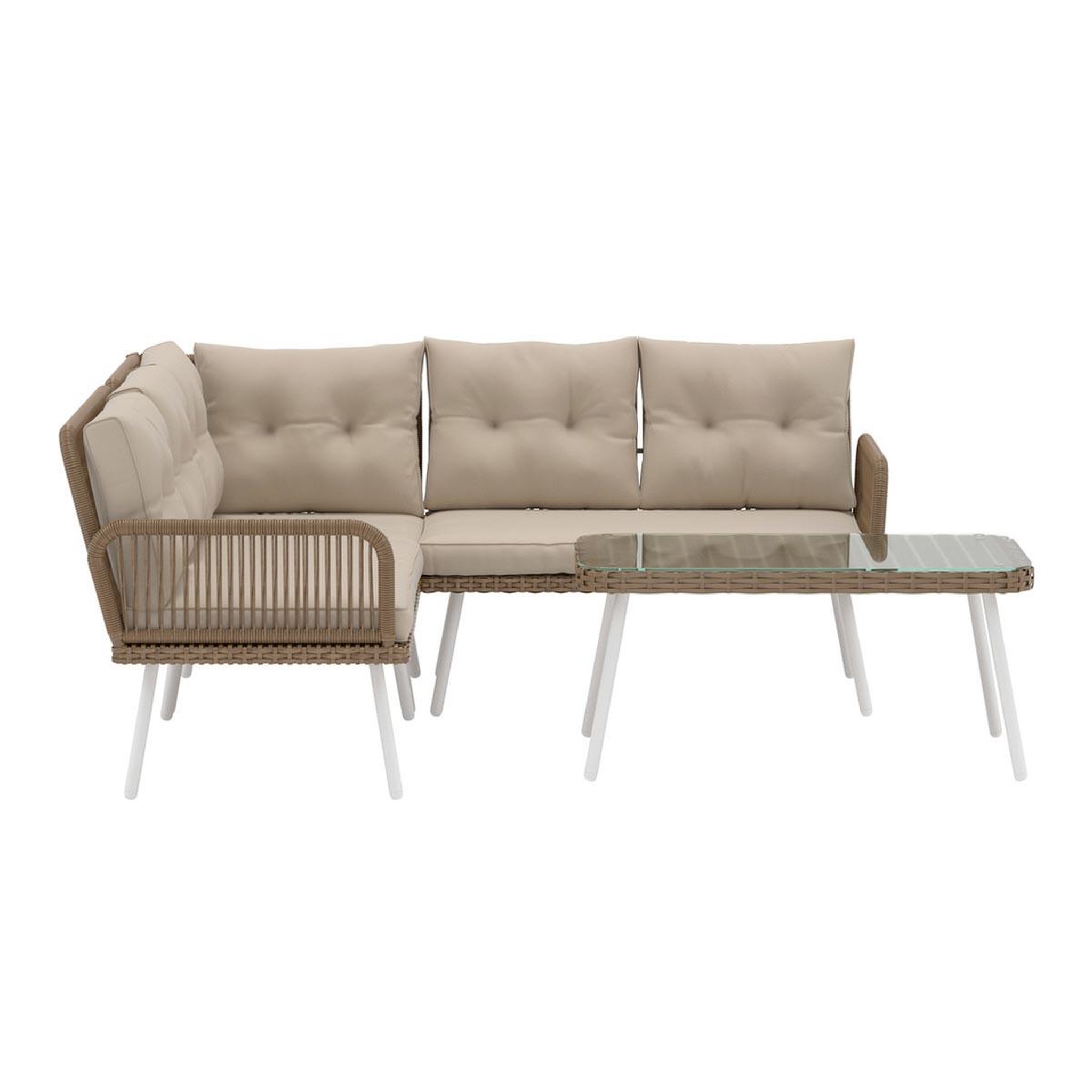 Voir la diapositive 2 : Paris Prix Salon d'angle de jardin  ibiza  168cm beige