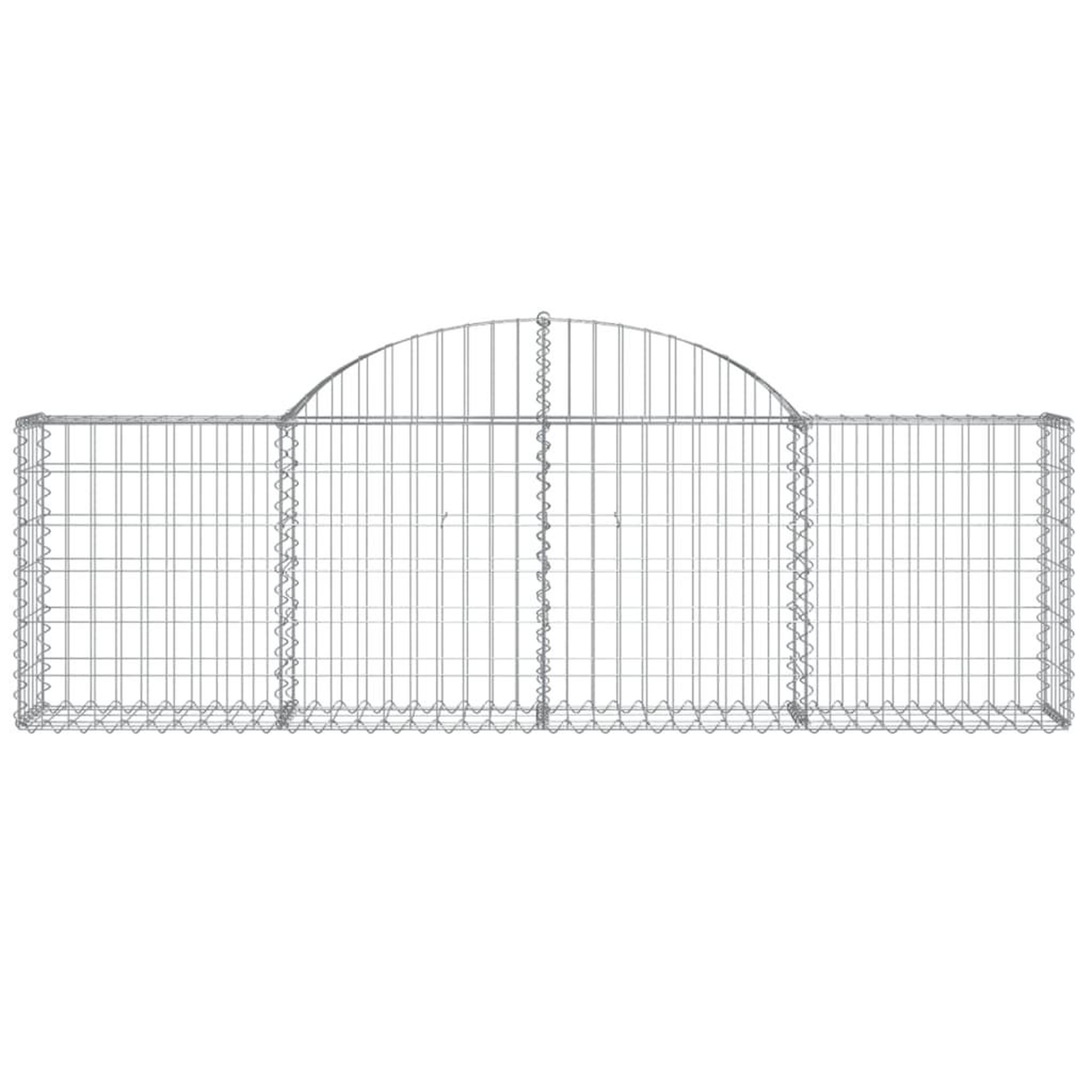 Voir la diapositive 4 : VIDAXL Paniers a gabions arques 2 pcs 200x30x60/80 cm Fer galvanise