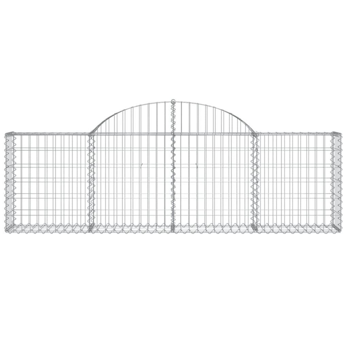 VIDAXL Paniers a gabions arques 2 pcs 200x30x60/80 cm Fer galvanise