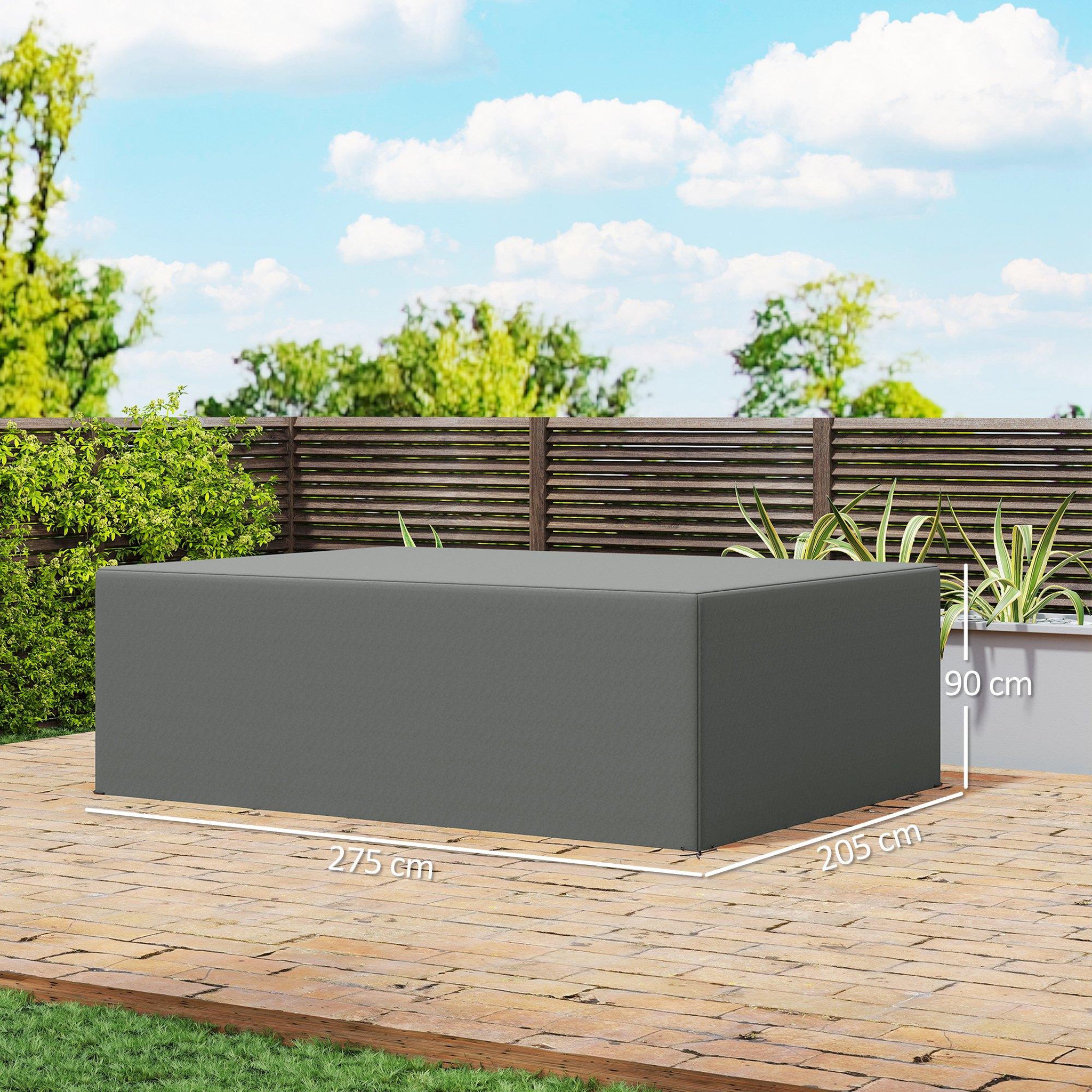 Voir la diapositive 3 : OUTSUNNY Housse de meubles de jardin imperméable tissu oxford 600d gris