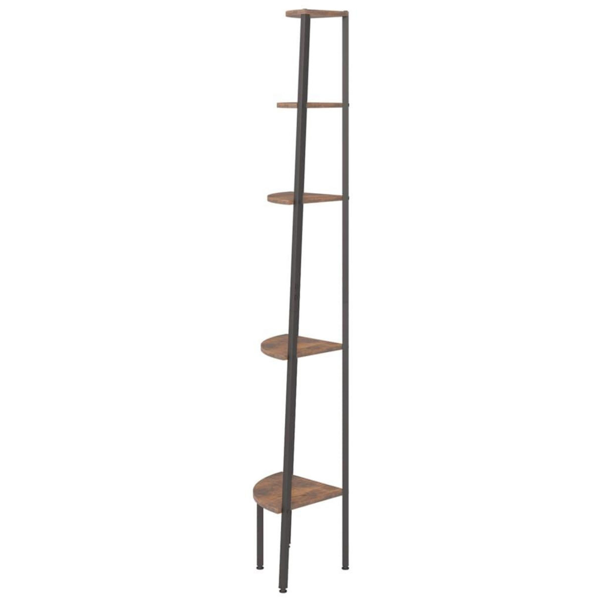 VIDAXL Etagere d'angle 5 niveaux Marron fonce et noir 45,5x31,5x180 cm