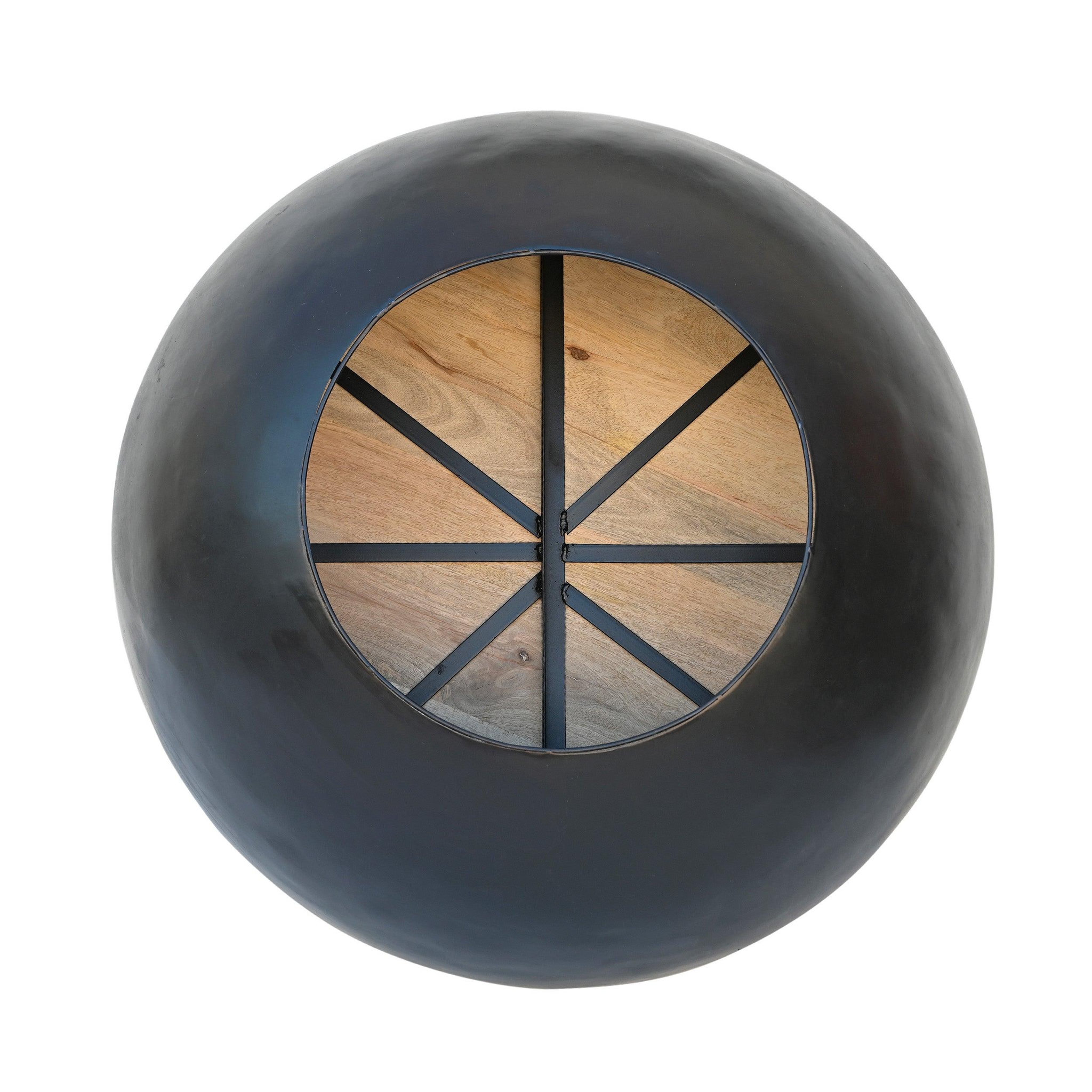 Voir la diapositive 5 : MAISON PAVANE Table basse ronde en bois massif et métal d90 cm-tajy