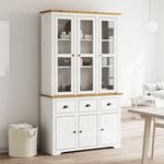 VIDAXL Buffet BODO blanc et marron 115,5x43x200,5cm bois massif de pin