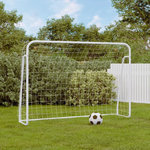 VIDAXL But de football et filet blanc 214x75x152 cm acier et polyester