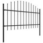 Voir la diapositive 3 : VIDAXL Cloture de jardin avec dessus en forme de lance en acier 714,5 x 125 cm Noir