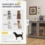 Voir la diapositive 4 : PAWHUT Cage pour chien intérieure dim. 100L x 60l x 73,5H cm - porte verrouillable, coussin déhoussable - acier noir aspect bois gris