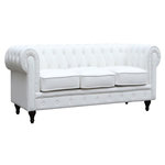 Habitat et Jardin Canapé fixe Chesterfield  Aliza  - 208 x 82 x 70 cm - 3 places - Blanc