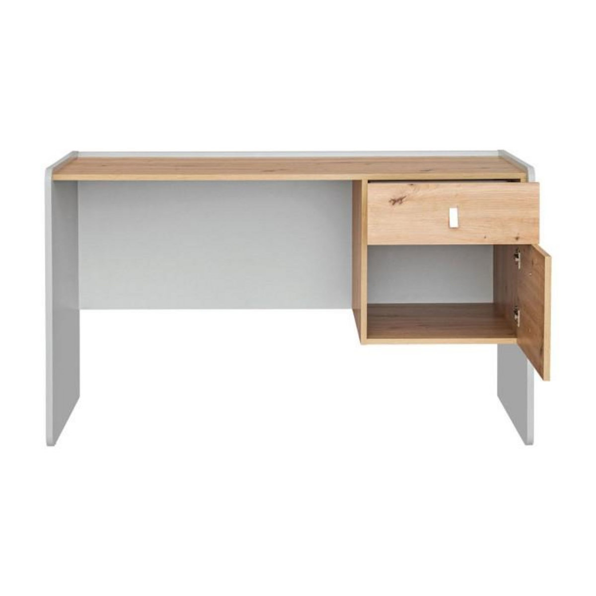 Paris Prix Bureau 1 Niche & 1 Tiroir  Vivero  134cm Gris & Naturel