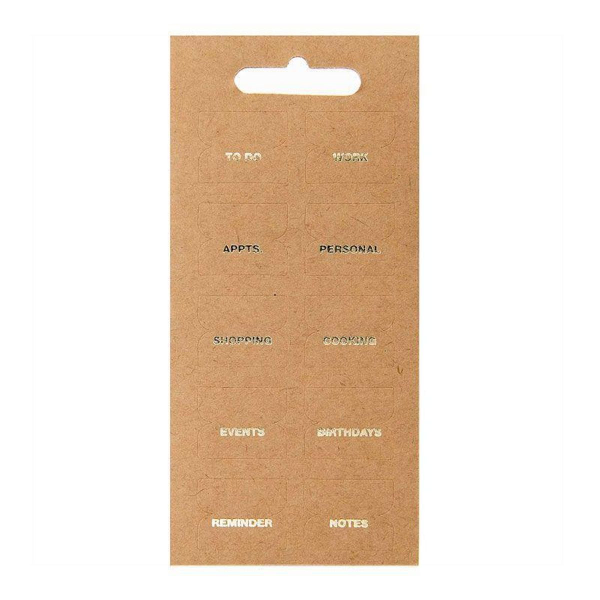 RICO DESIGN 10 feuilles d'autocollants registre papier kraft