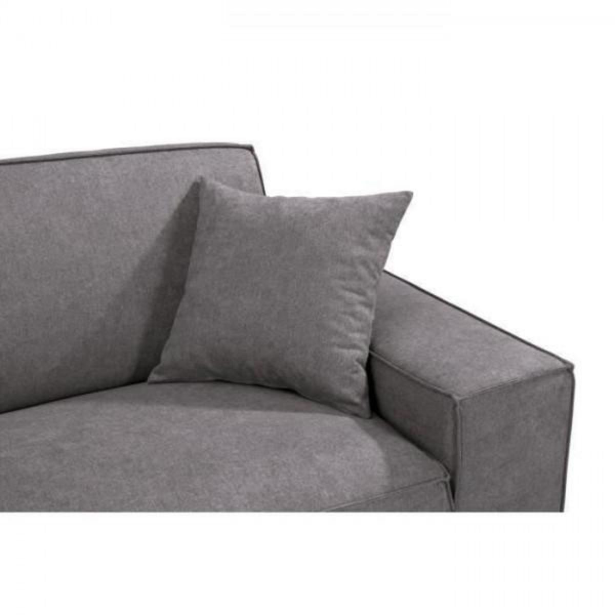 MARKET24 Hexagone - Canapé droit 3 places - Tissu Gris - L 216 x P 90 x H 80 cm - Gustave