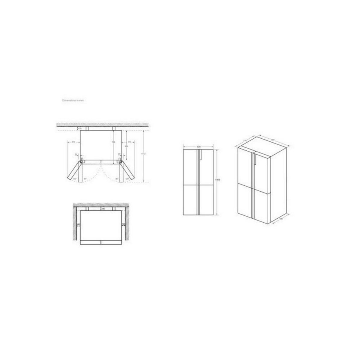 HAIER Réfrigérateur américain 90cm 422l nofrost - HCR5919ENMM