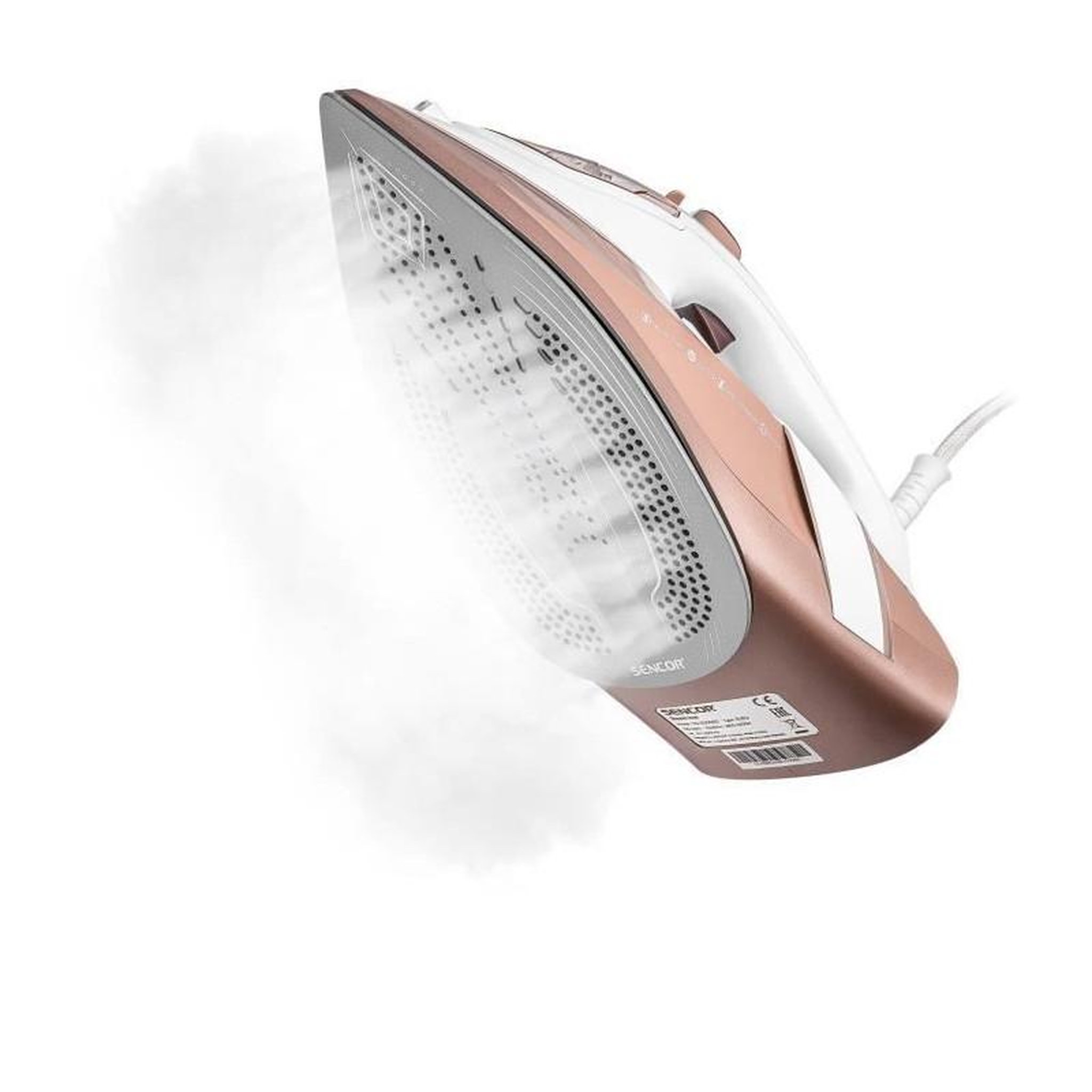 Voir la diapositive 4 : SENCO Fer a vapeur - SENCOR - SSI 8300RS - 3200 W - 350 ml - 45 g/min - Blanc / Rose