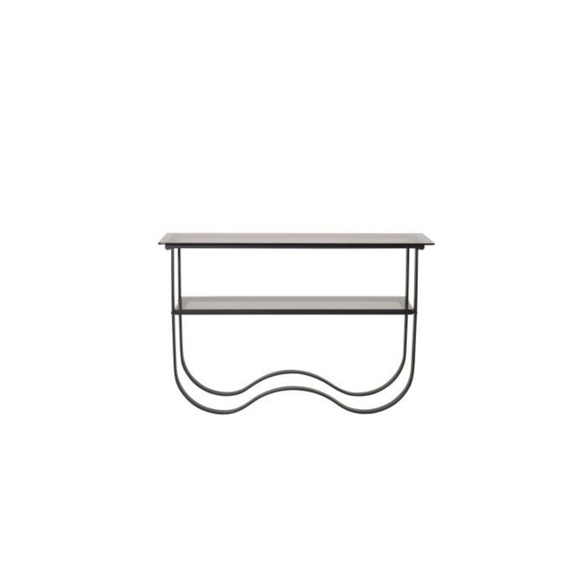 Paris Prix Console Design en Verre  Wavy  117cm Noir
