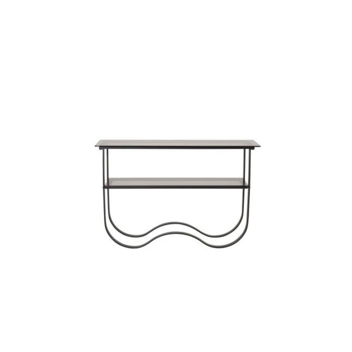 Paris Prix Console Design en Verre  Wavy  117cm Noir