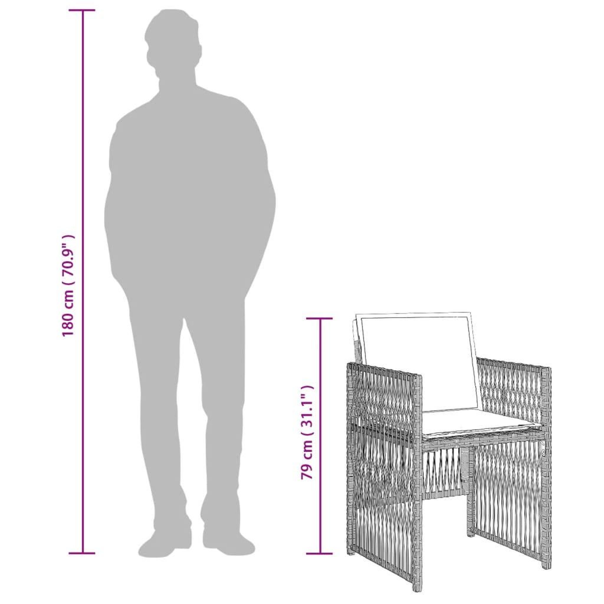 Voir la diapositive 6 : VIDAXL Chaises de jardin avec coussins lot de 4 gris clair poly rotin