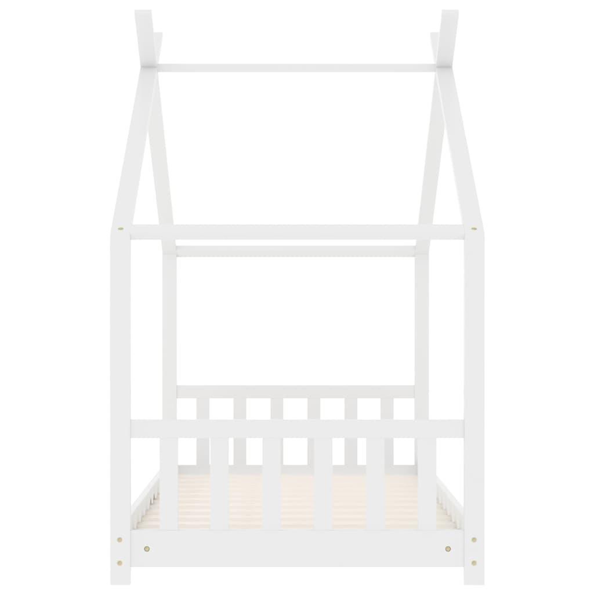 Voir la diapositive 5 : VIDAXL Cadre de lit d'enfant Blanc Bois de pin massif 70x140 cm