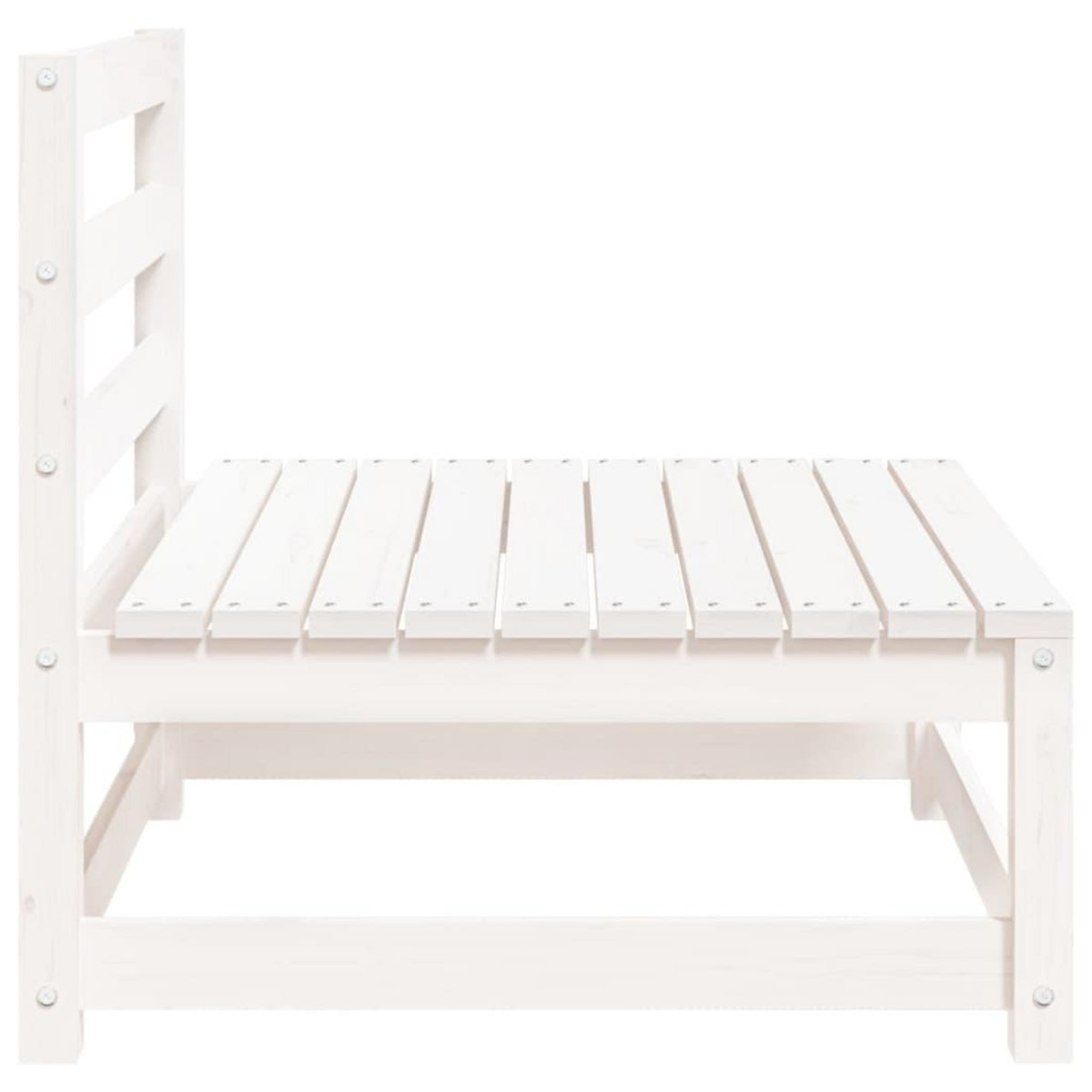 VIDAXL Canape de jardin sans accoudoirs blanc bois de pin massif