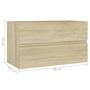 Voir la diapositive 6 : VIDAXL Armoire d'evier Chene sonoma 80x38,5x45 cm Bois d'ingenierie