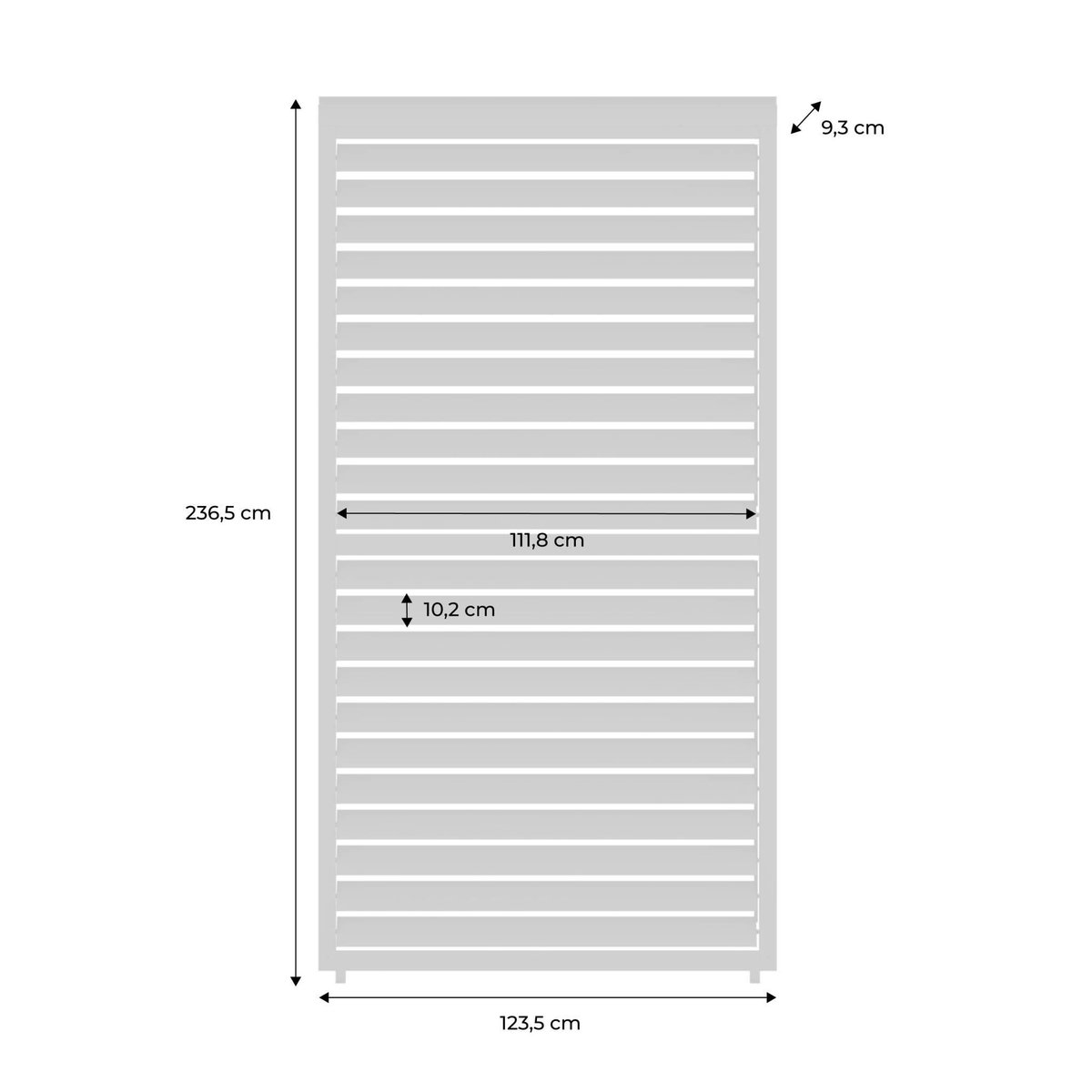 SWEEEK Persienne à lames orientables 130cm pour pergola bioclimatique aluminium 4x3m Triomphe