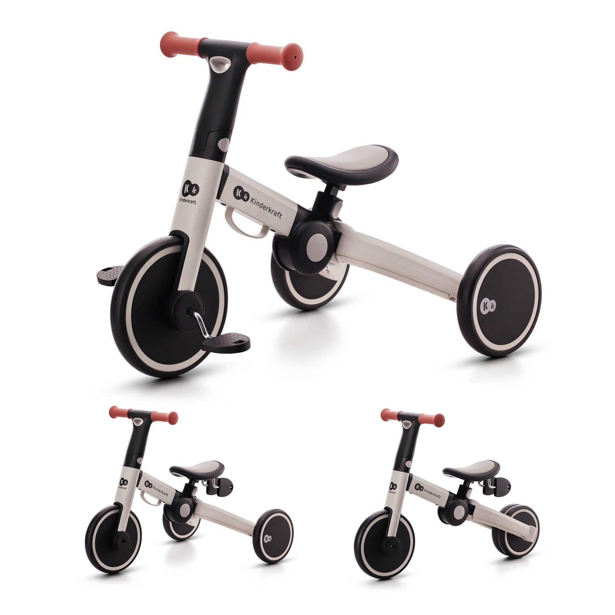 Voir la diapositive 1 : KINDERKRAFT Tricycle évolutif pliable 3 en 1 avec fonction draisienne