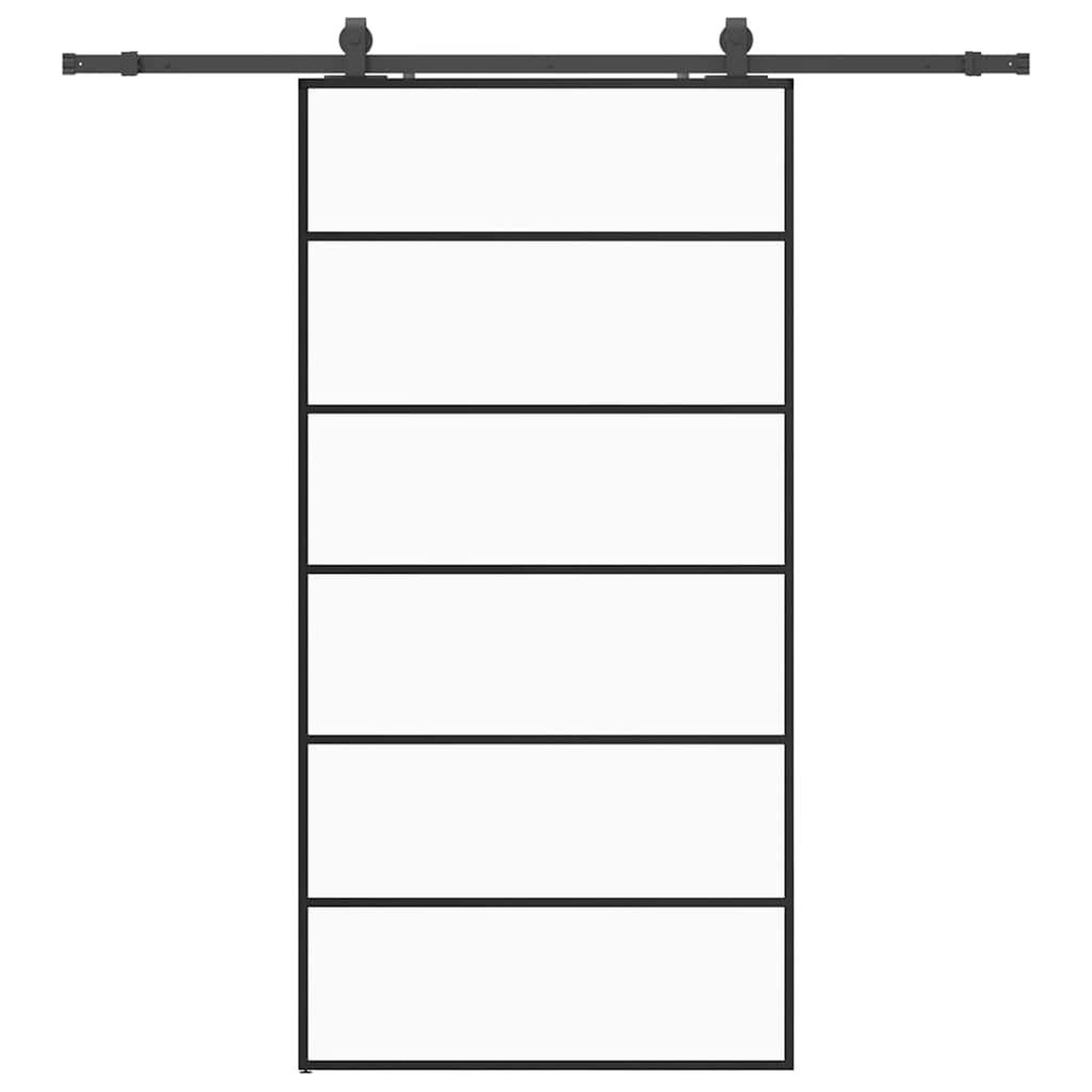 Voir la diapositive 2 : VIDAXL Porte coulissante kit de quincaillerie noir 102x205cm verre ESG