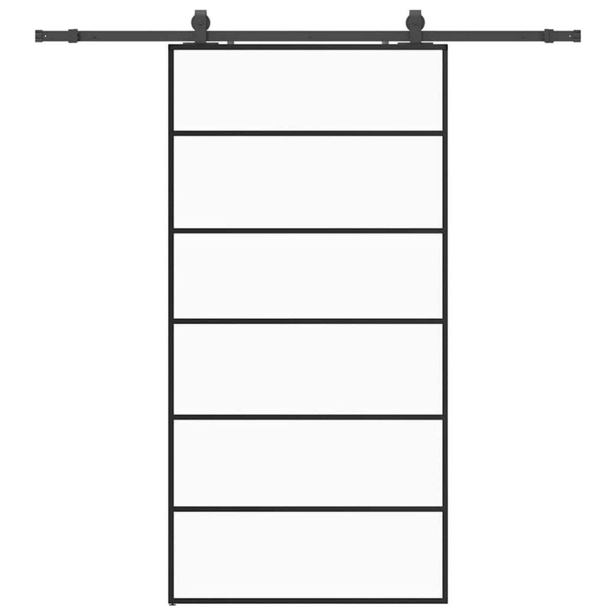 VIDAXL Porte coulissante kit de quincaillerie noir 102x205cm verre ESG