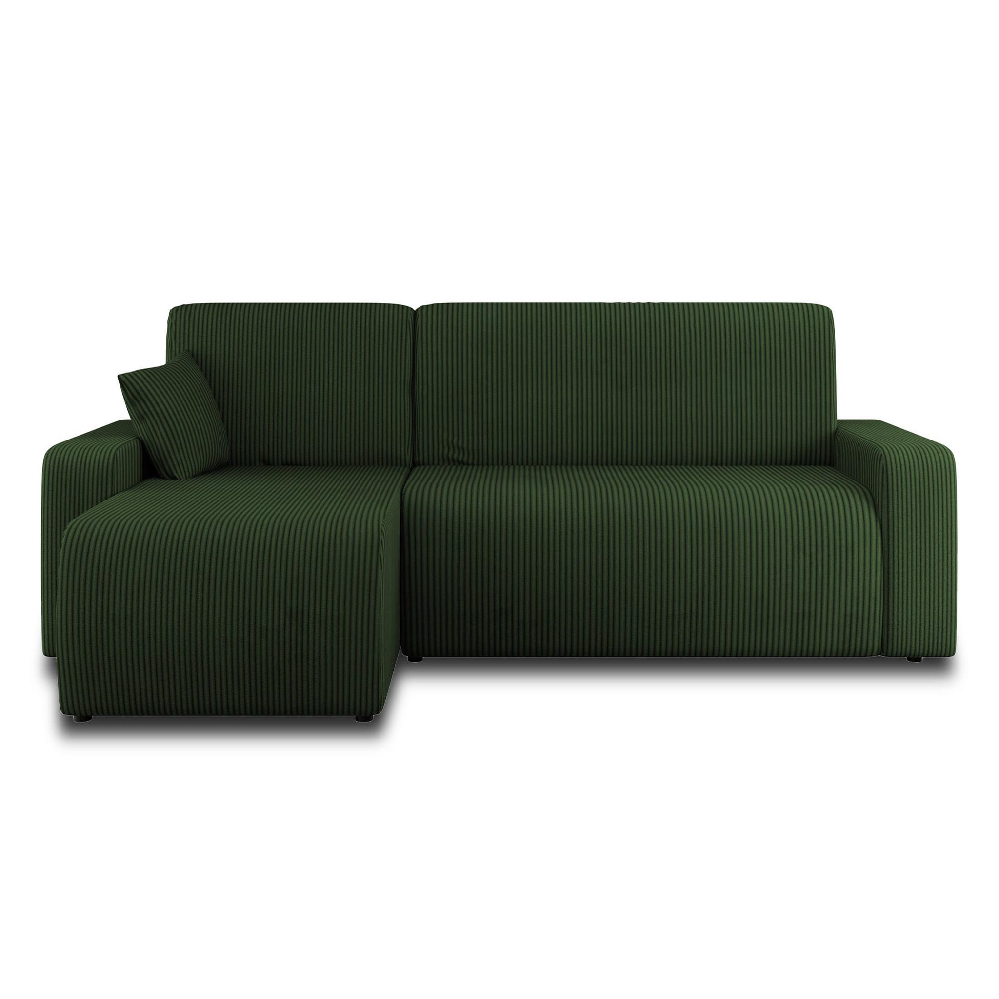 Voir la diapositive 6 : BEST MOBILIER Artemisa - canapé d'angle réversible 4 places - convertible avec coffre - en velours côtelé