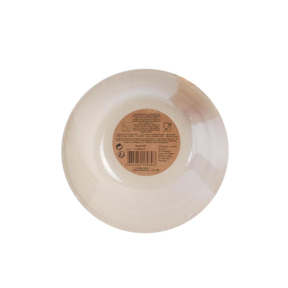 Paris Prix Lot de 6 Coupelles Rondes  Blé  15cm Beige