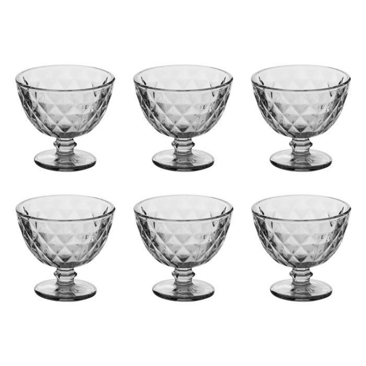 SECRET DE GOURMET Lot de 6 Coupes à Glace  Lea  30cl Gris