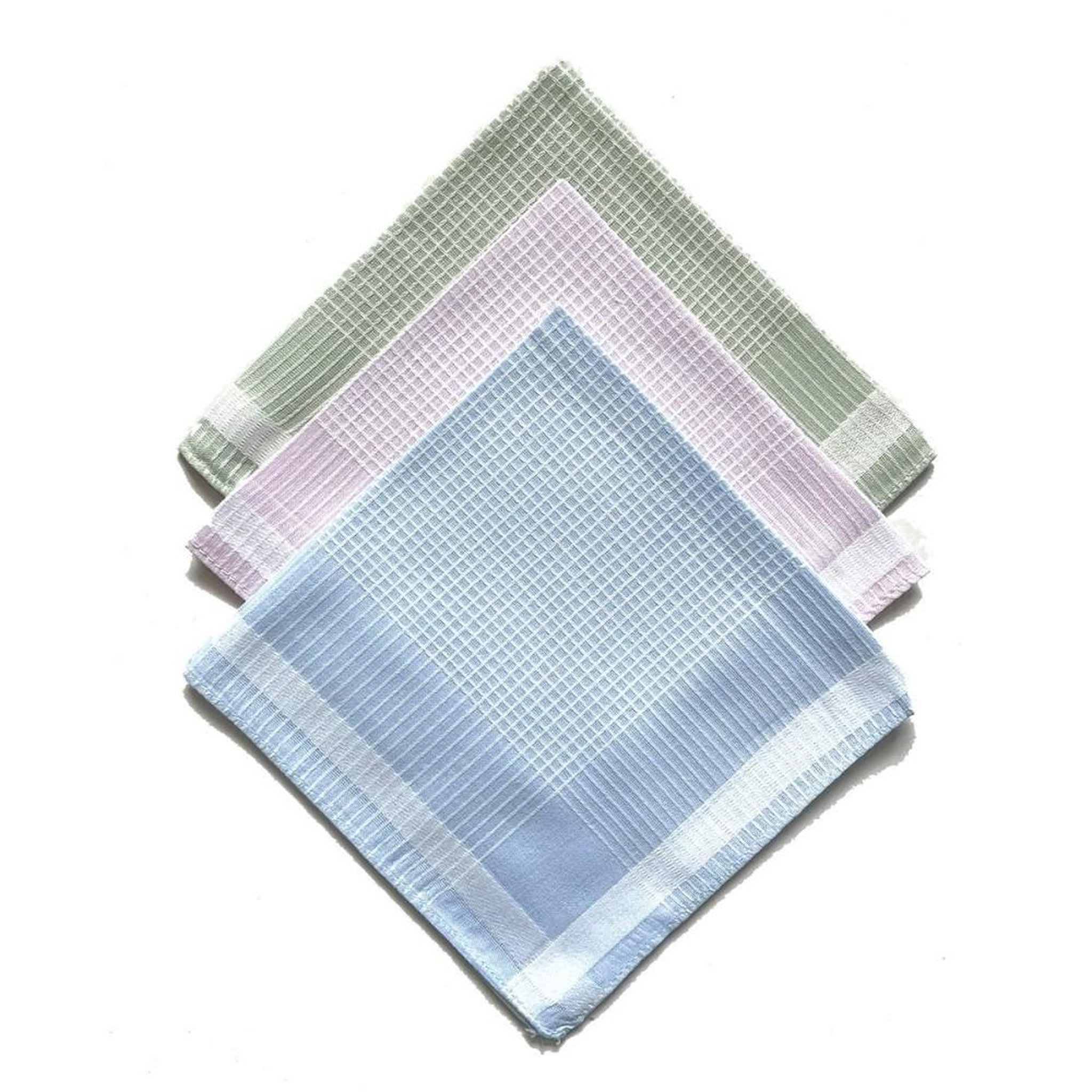 VANDERSICKEL Lot de 12 mouchoirs dame pastel 29x29 cm 100% coton