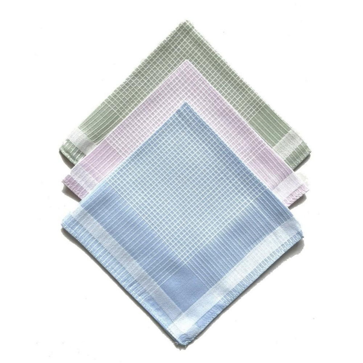 VANDERSICKEL Lot de 12 mouchoirs dame pastel 29x29 cm 100% coton