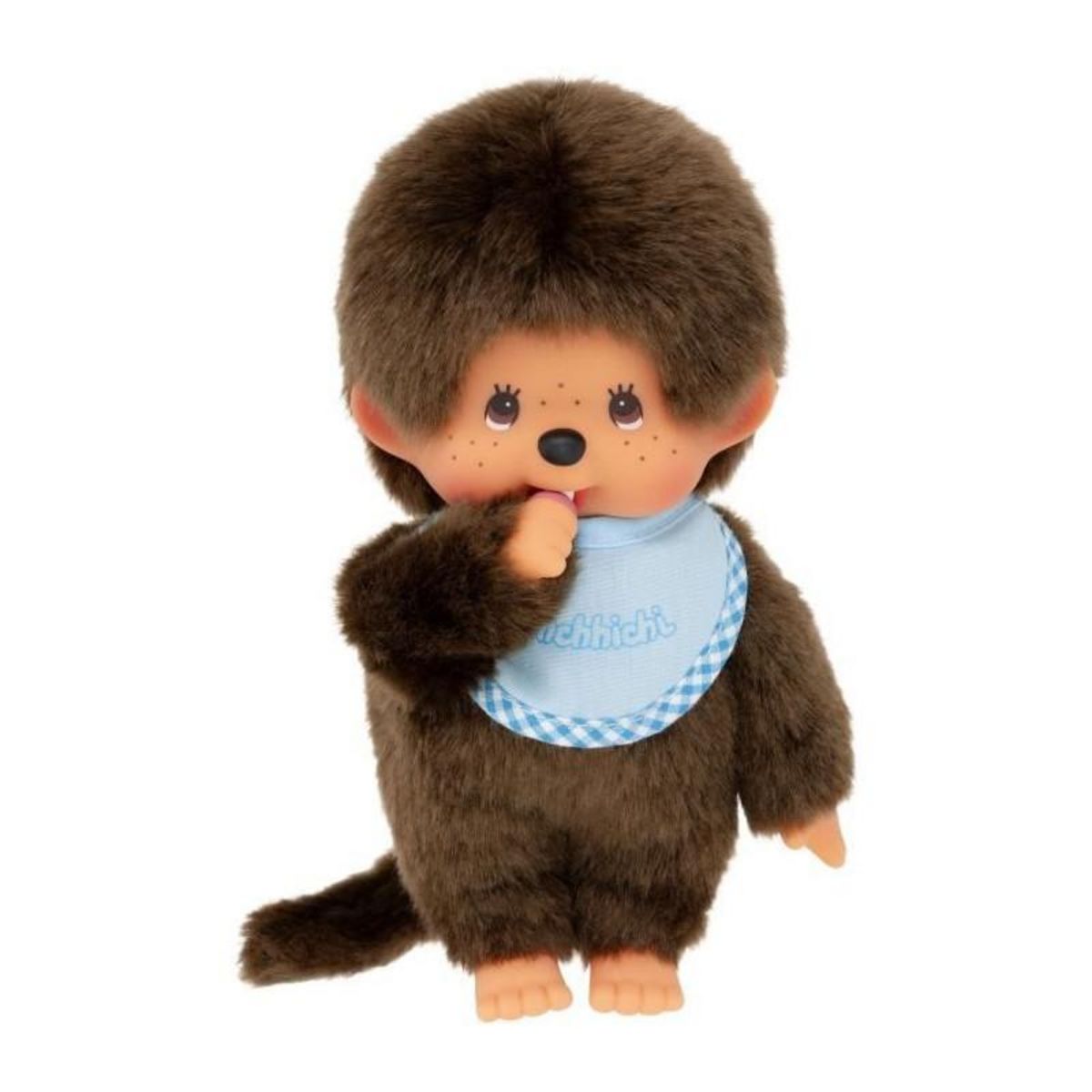 BANDAI Peluche singe - BANDAI - Monchhichi Bavoir Bleu Ciel - 20 cm
