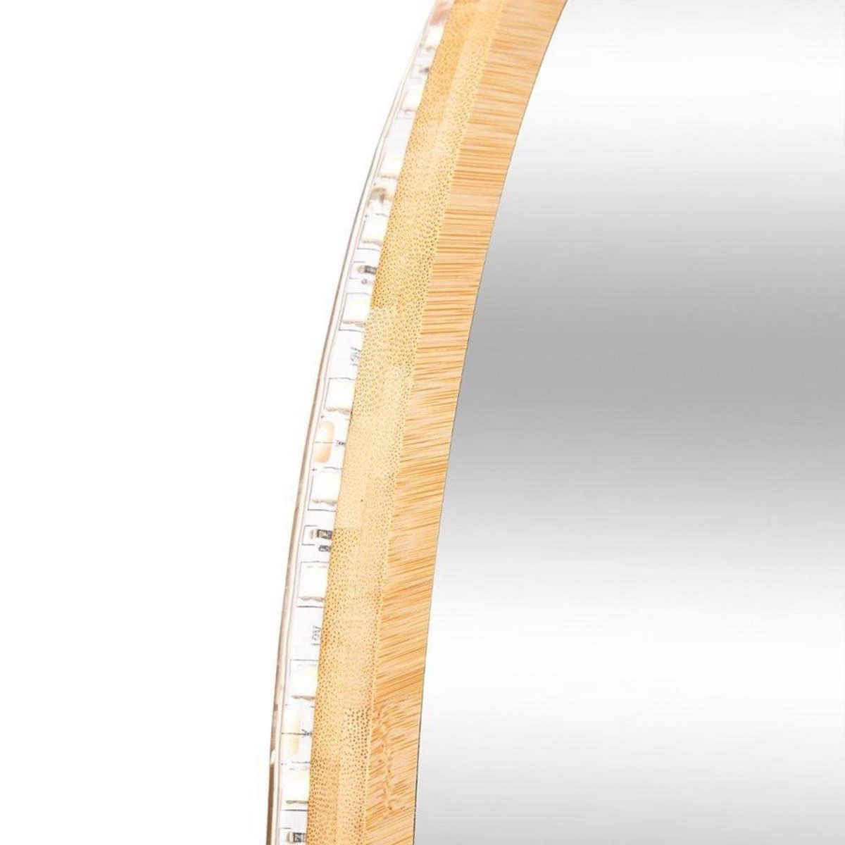 ATMOSPHERA Miroir rond mural LED bambou 57 cm