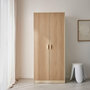Voir la diapositive 1 : SWEEEK Dressing. armoire. 2 portes avec penderie et rangements LINEAR. panneaux stratifiés et pied en bois de sapin L 80 x P 48 x H 180cm