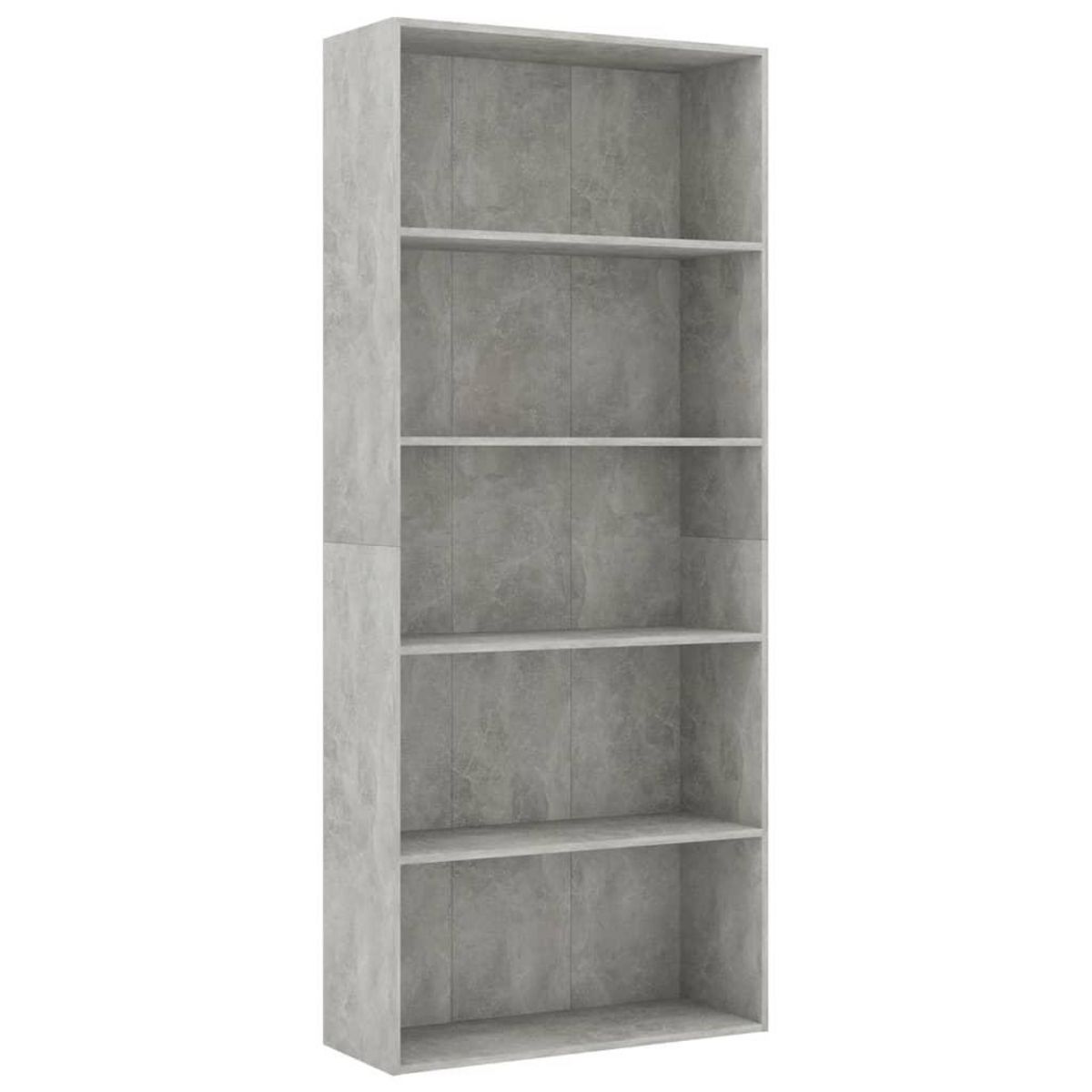 VIDAXL Bibliotheque a 5 niveaux Gris beton 80x30x189cm Bois ingenierie