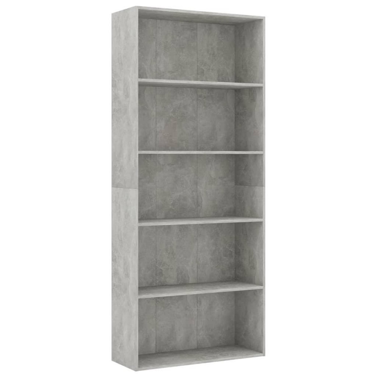 VIDAXL Bibliotheque a 5 niveaux Gris beton 80x30x189cm Bois ingenierie