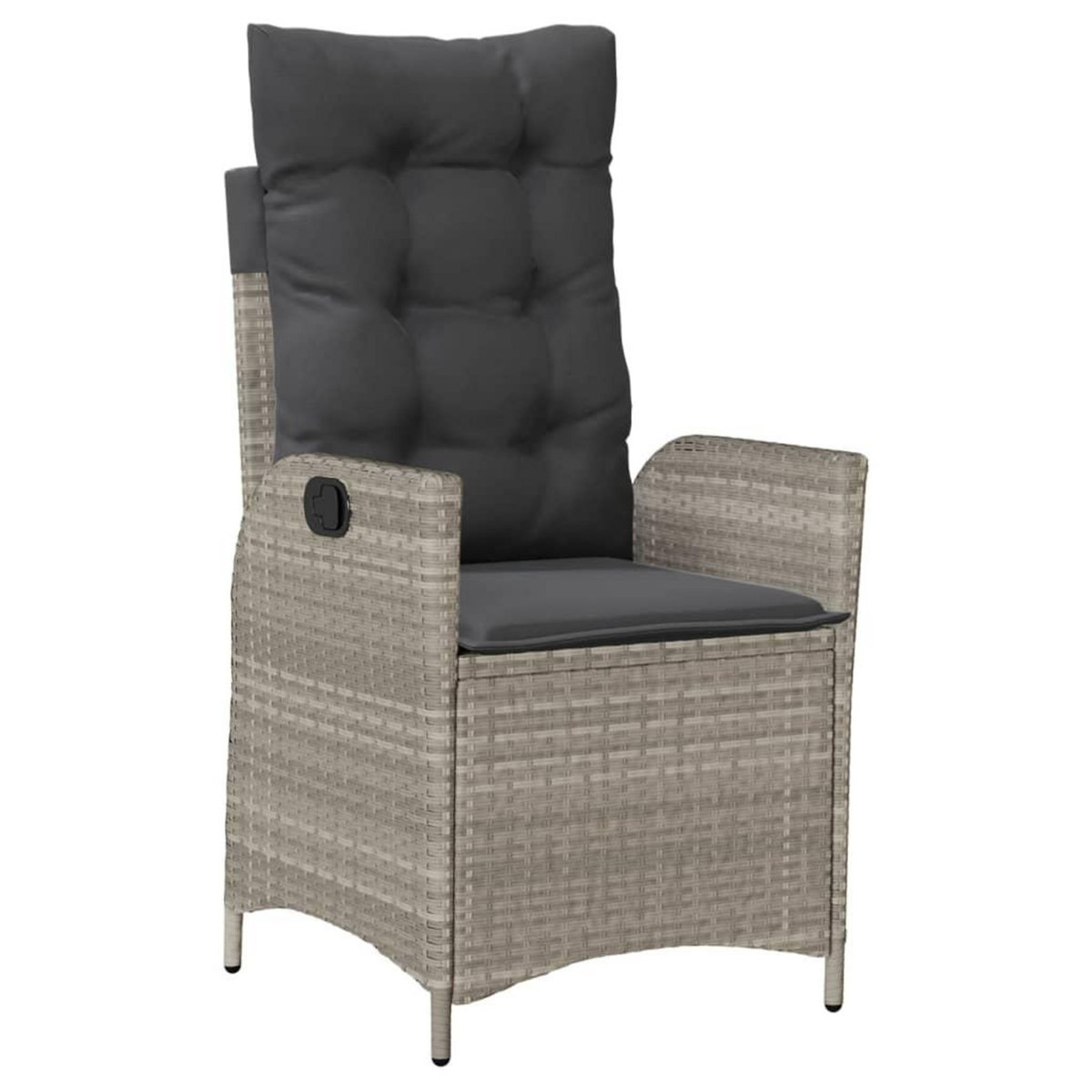 VIDAXL Chaise inclinable de jardin coussins gris clair resine tressee