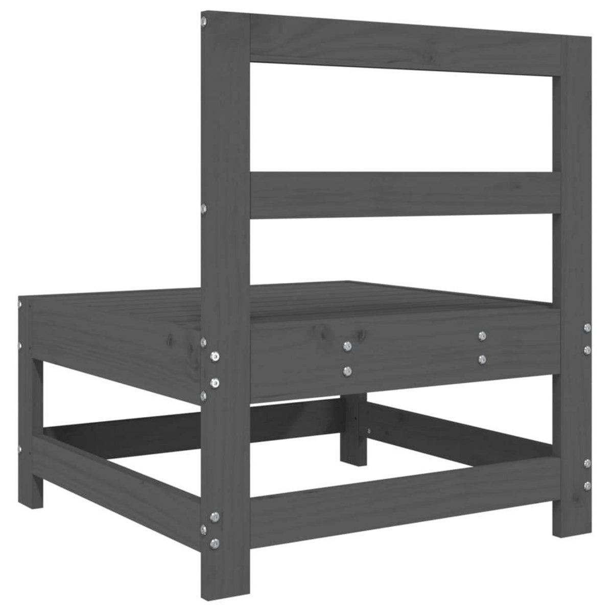 VIDAXL Canape central de jardin gris bois de pin massif