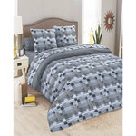 Home collection Parure housse de couette 100%coton 240x220cm chasse croise