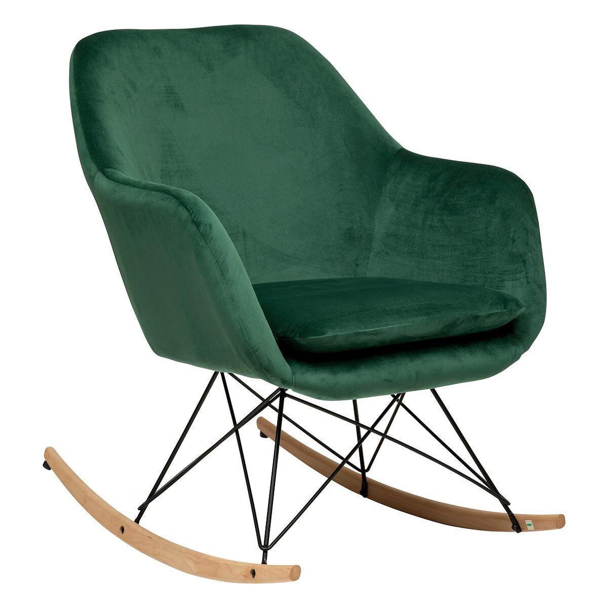 Voir la diapositive 1 : ATMOSPHERA Fauteuil à Bascule Velours  Olmeto  83cm Vert Jade