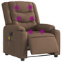 Voir la diapositive 1 : VIDAXL Fauteuil inclinable de massage electrique marron tissu