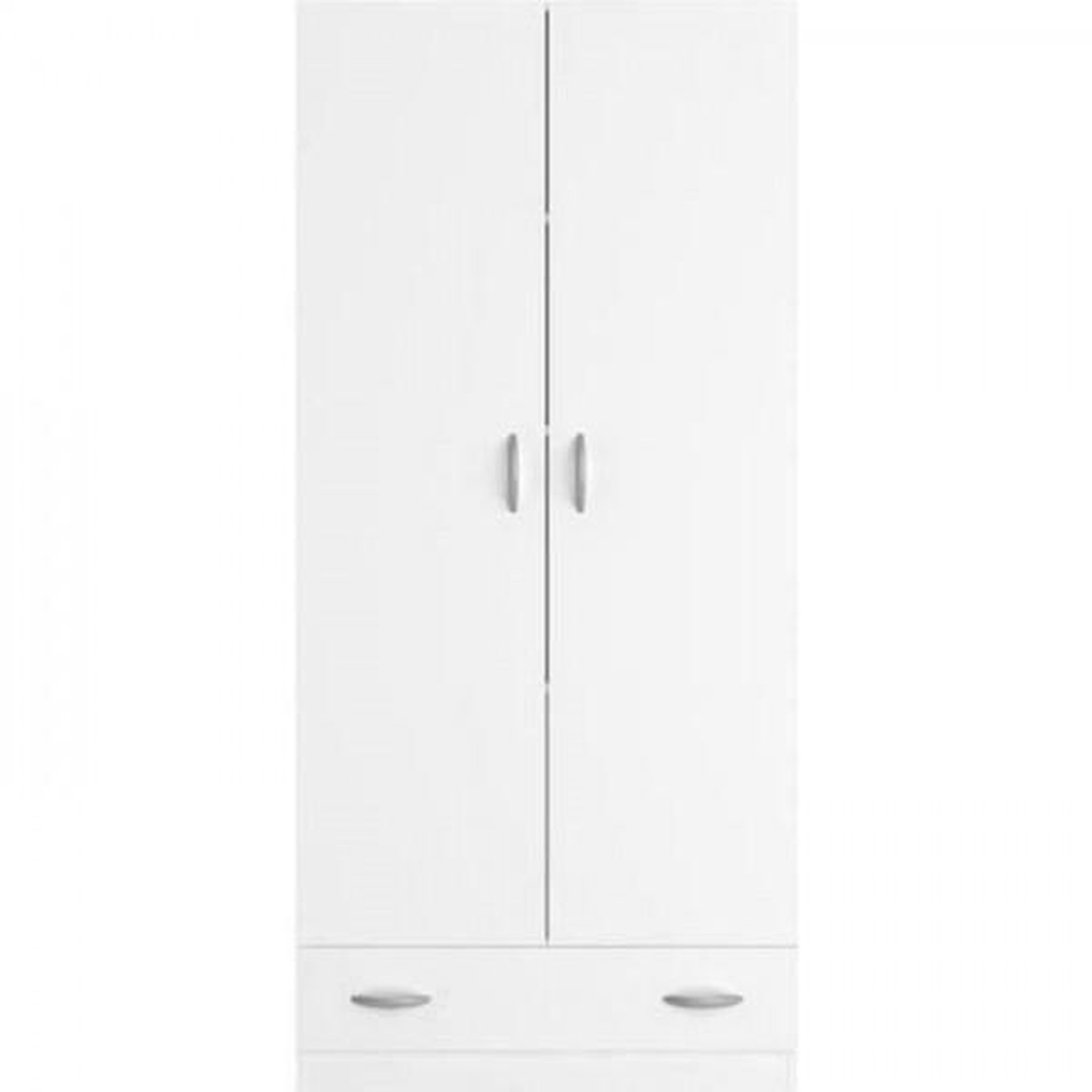 Voir la diapositive 3 : PARISOT PARISOT Armoire 2 portes battantes + 1 tiroir - Panneaux de particules - Décor Blanc - L 78 cm x P 38 cm x H 170 cm - VARIA