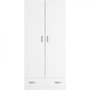 Voir la diapositive 3 : PARISOT PARISOT Armoire 2 portes battantes + 1 tiroir - Panneaux de particules - Décor Blanc - L 78 cm x P 38 cm x H 170 cm - VARIA