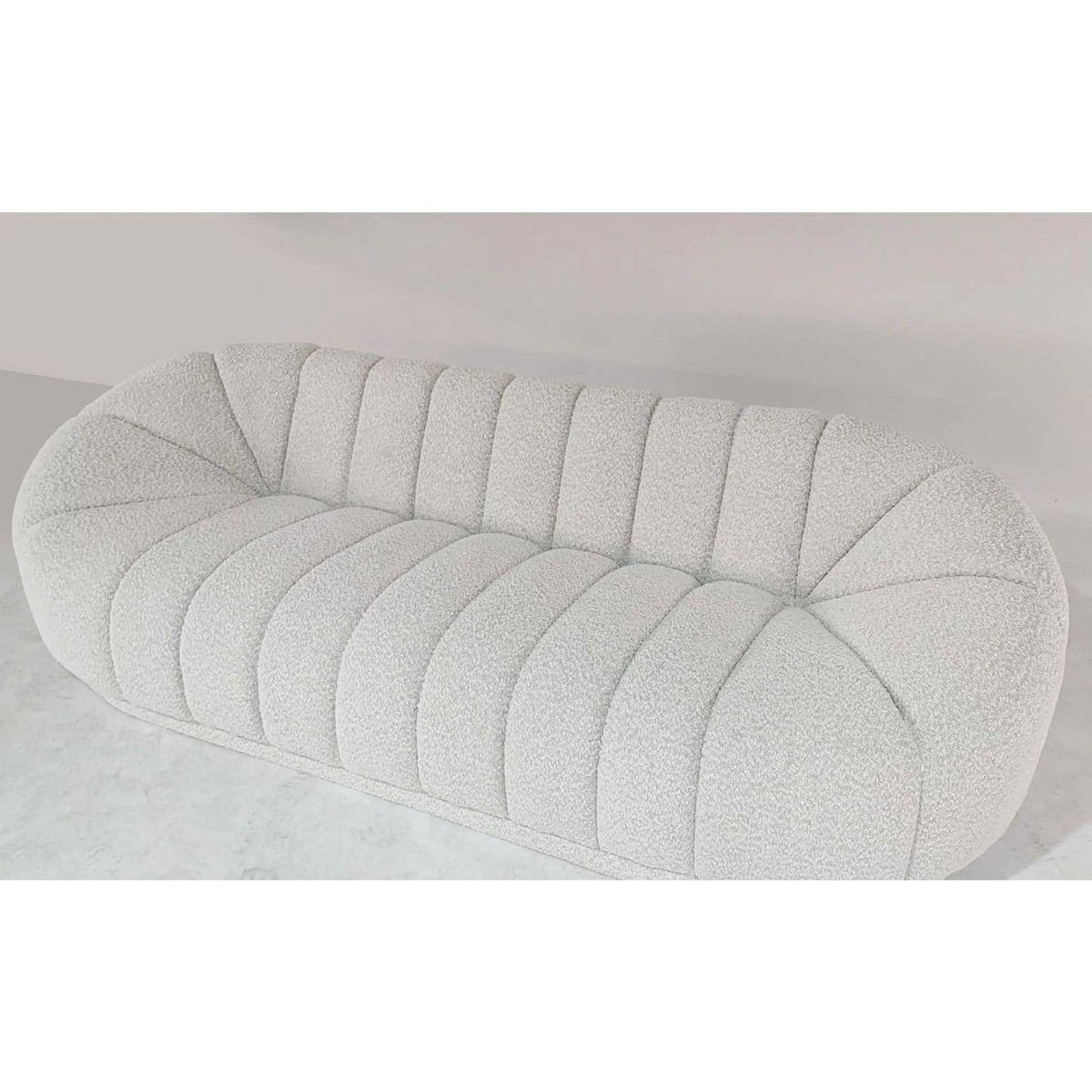 Paris Prix Canapé Design 3 Places Bouclette  Terrence  220cm Crème